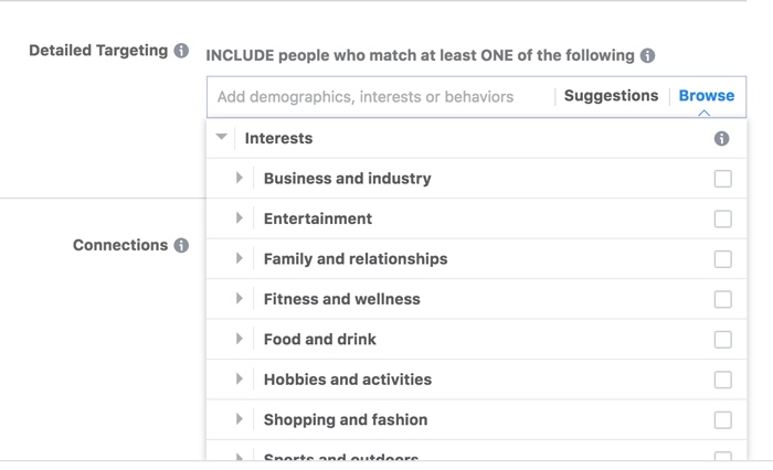 Facebook Targeting Interests