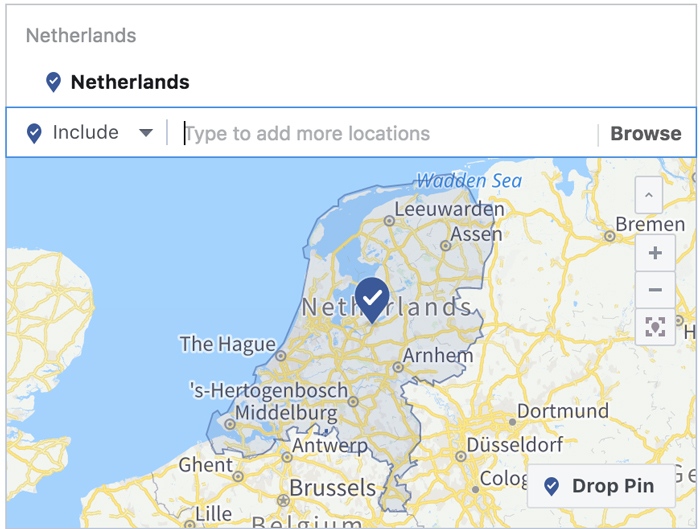 Location targeting Facebook